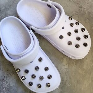 Punk Rock Gunmetal pointed studs for Crocs